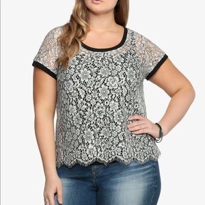See through floral lace top